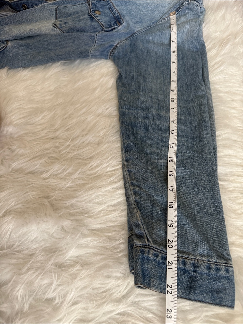 Liverpool Oversized Denim Jacket Size Large 100% Cotton Vintage Wash - Picture 9 of 10